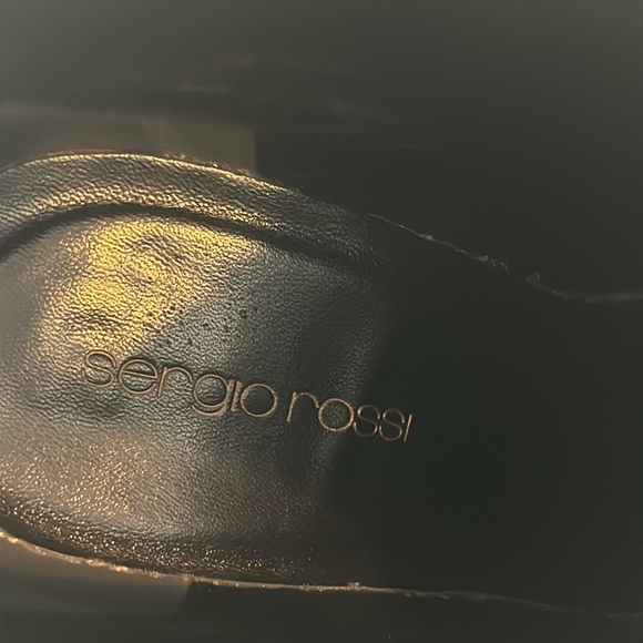 Sergio Rossi Black White Leather Ankle Boots Sz 7.5 US - Picture 9 of 11